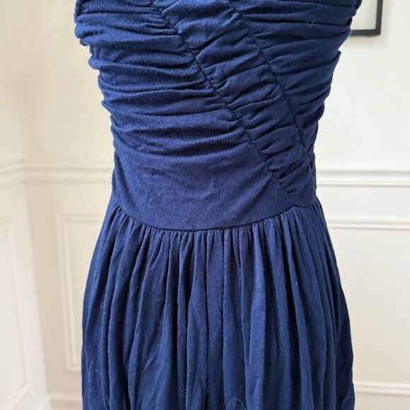 Plenty by Tracey Reese Anthropologie Blue Ruched Stretchy Fit and Flare Maxi Dre - Picture 6 of 8